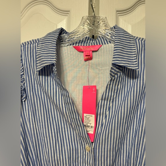 NWT Lilly Pulitzer Tassie Midi Dress Oxford Stripe Coastal Blue Size 6 - Picture 8 of 14